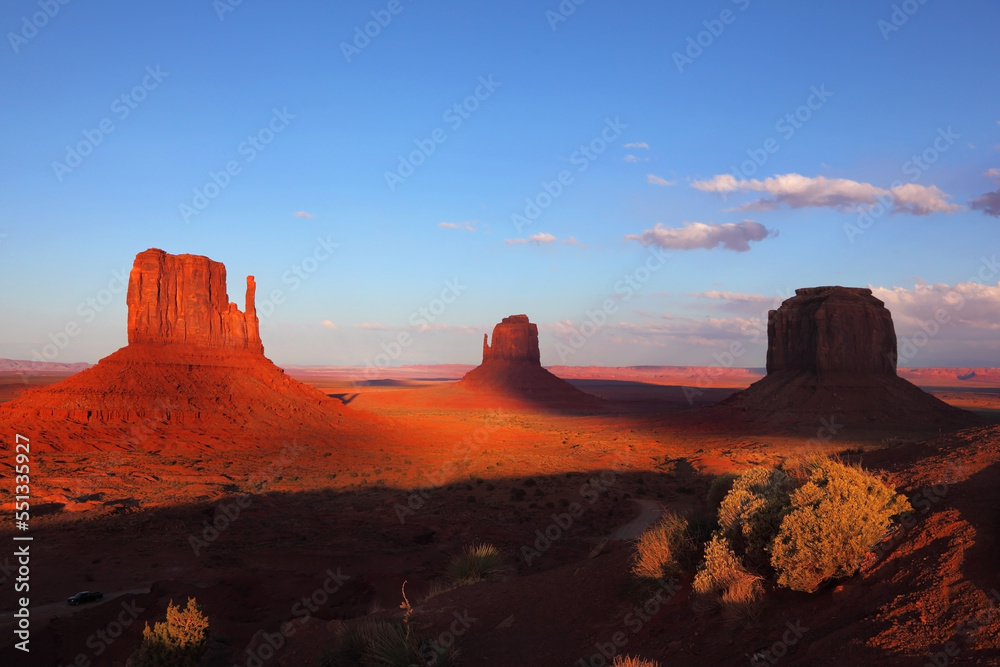 The red sandstone on sunset