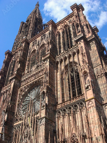 Beautiful view of cathedral. Close-up. Strasbourg. France.