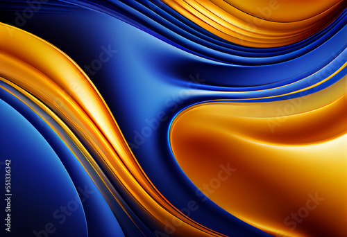 Contrast Blue and Gold Floating Gradient Background