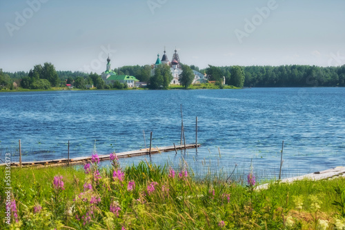 Holy Trinity Anthony-Siya Monastery, The male monastery of the Arkhangelsk diocese of the Russian Orthodox Church, located on a peninsula in Bolshoi Mikhailovsky Lake photo