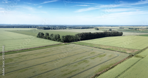 Obraz na płótnie Aerial view above Norfolk countryside of England w salonie