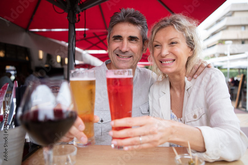 mature couple at rooftop party