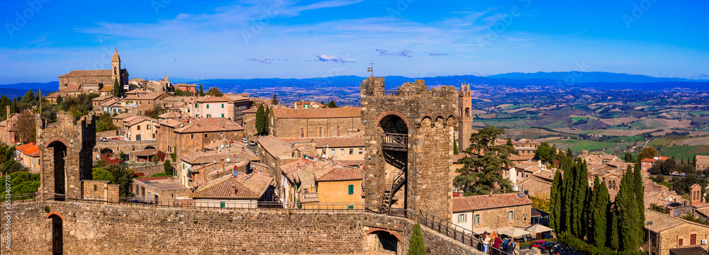 Montalcino - medieval town of Tuscany, popular tourist destination in Italy, famous vine region