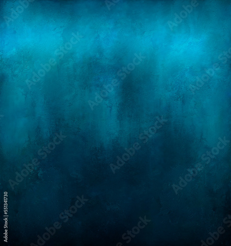 blue interior art with wall texture in grunge style