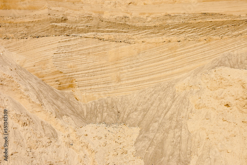 in the photo, sand in a sand quarry close-up