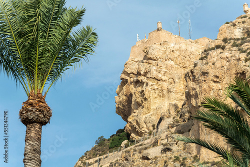 Silhouette of an Arab appearing on Mount Benacantil,Alicante,Spain