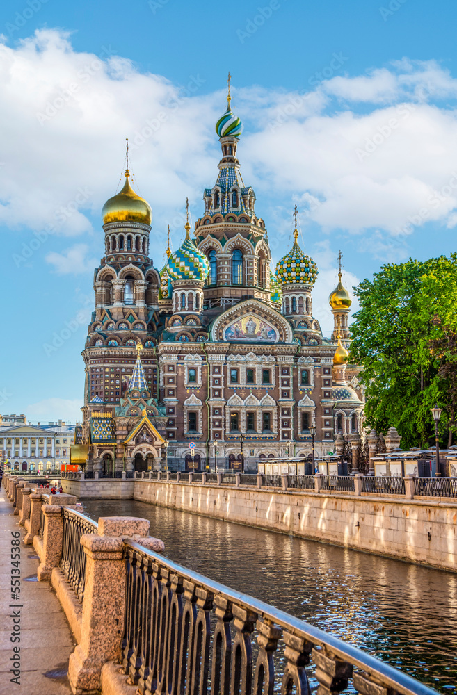 St. Petersburg, Russia - june 2022: Cathedral of the Savior on Spilled Blood in summer