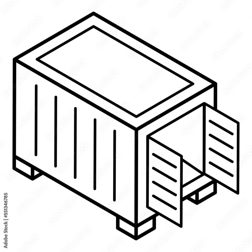 Modern linear isometric icon of fuel truck Modern linear isometric icon of fuel truck