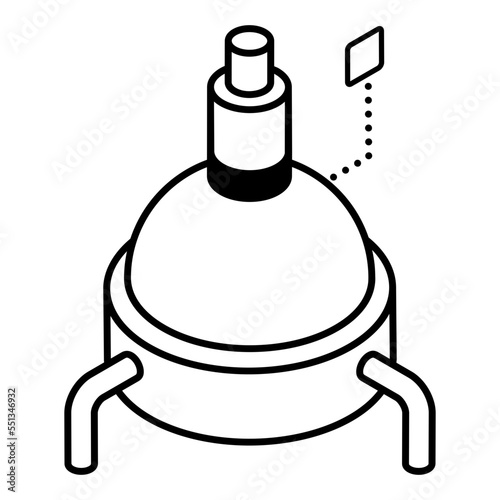 An outline isometric icon of fuel pipeline 