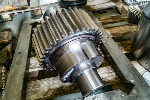 New pinion shaft after fabrication on the rack.