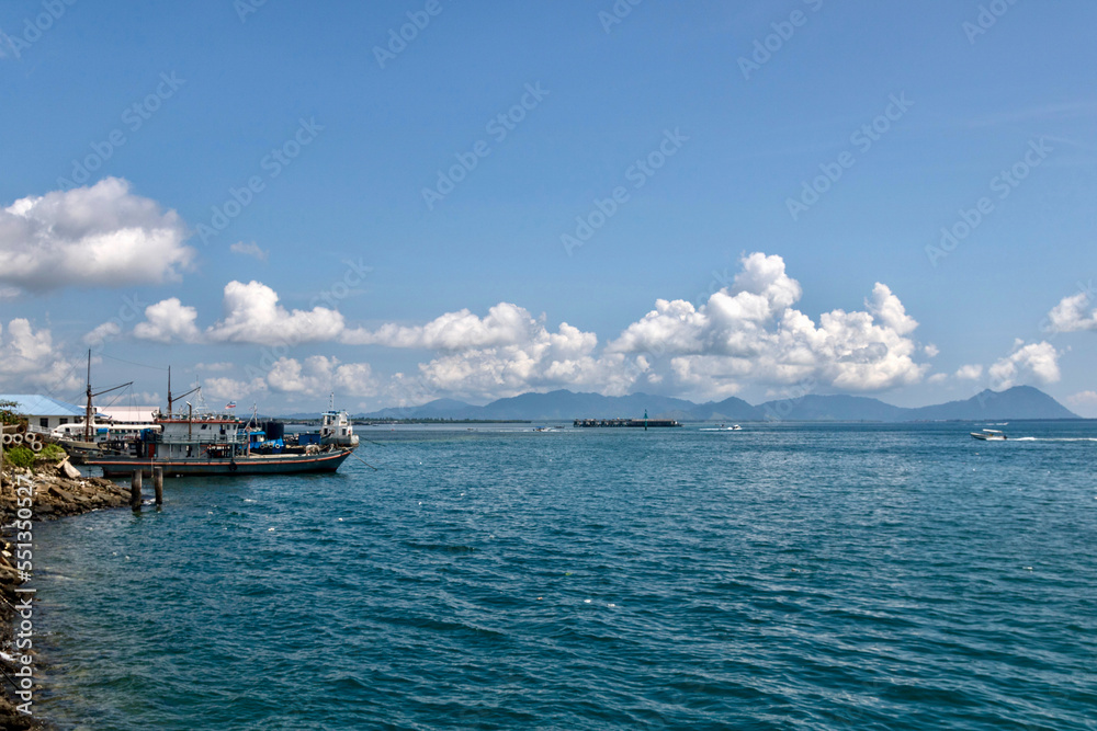 Boat on the South China Sea in Borneo