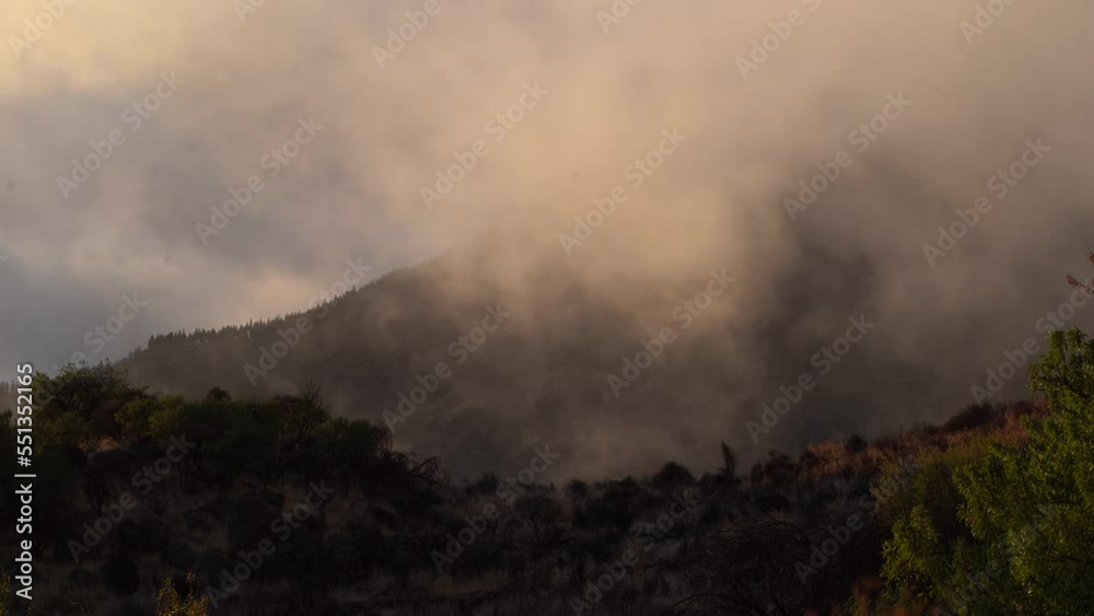 Low clouds over mountaintop on Gran Canaria