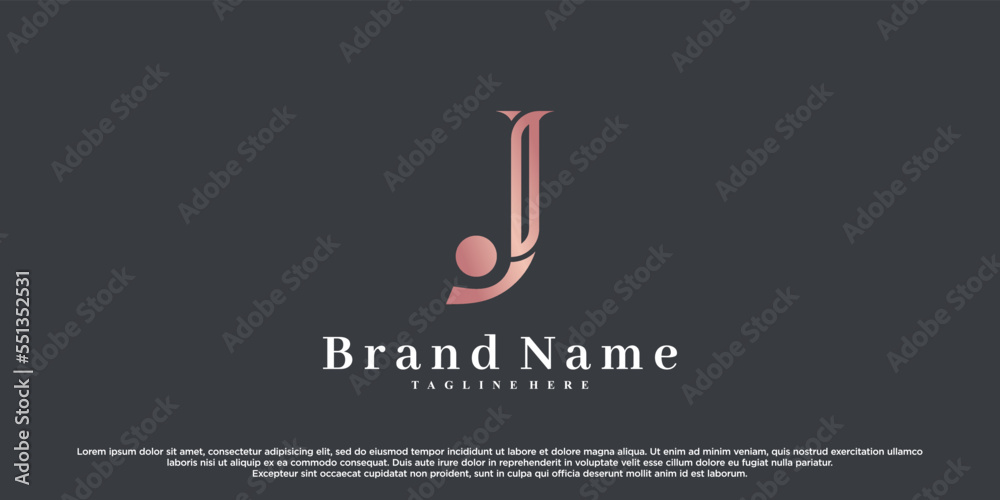Fototapeta premium Initial latter j logo design with creative concept Premium Vector