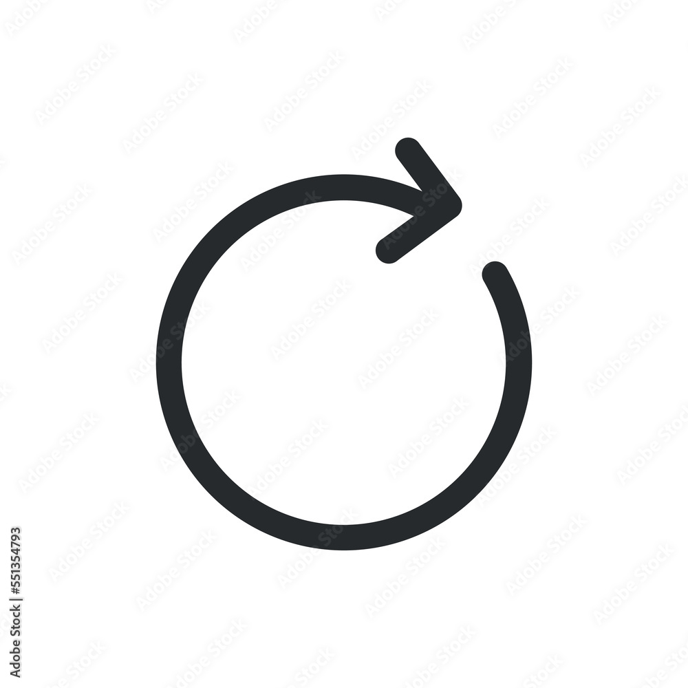 Rotate right icon, simple illustration Rotate right icon, simple illustration