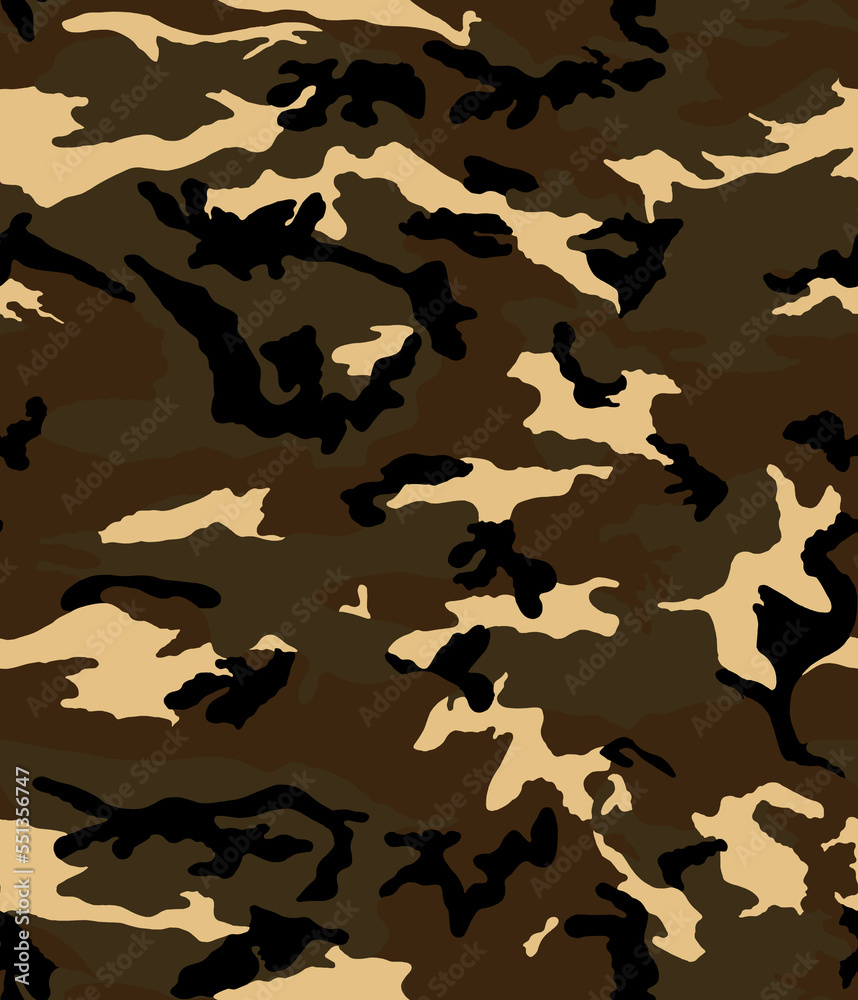 Seamless Army Camouflage, Colored Military Background Ready for Textile ...