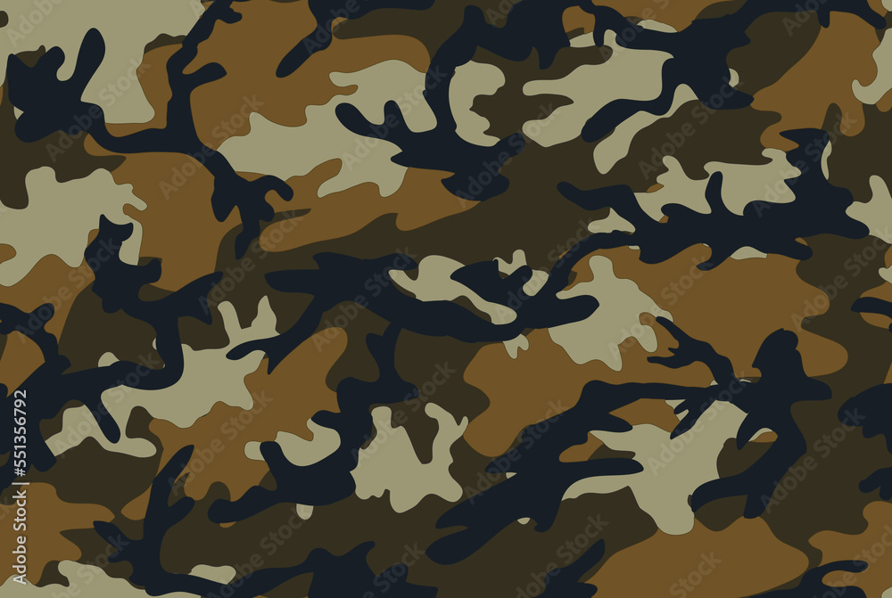 Seamless Army Camouflage, Colored Military Background Ready for Textile ...