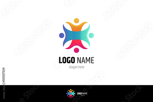community, brotherhood or union logo with colorful gradient