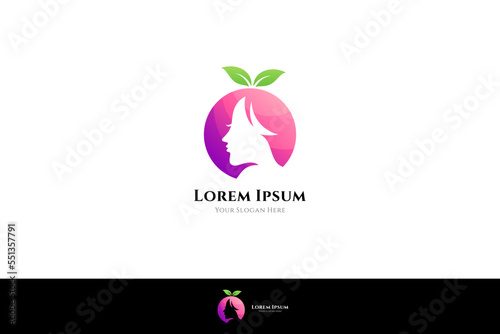 women's beauty logo with variations of natural leaves suitable for beauty clinics, beauty products, SPA, salons, massages
