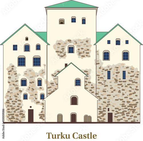 Turku Castle Flat Illustration Vector
