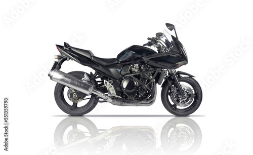 Wallpaper Mural Black sport motorcycle isolated on a white background. Torontodigital.ca