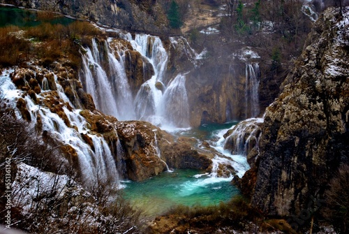 waterfall in winter 