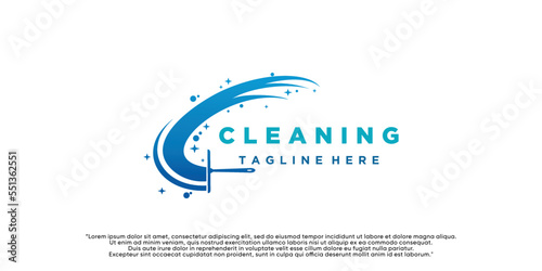 Logo design cleaning inspiration for business Premium Vector