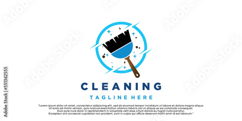 Logo design cleaning inspiration for business Premium Vector