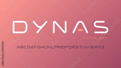 Vector rounded sans serif font, uppercase letter set, alphabet, typography