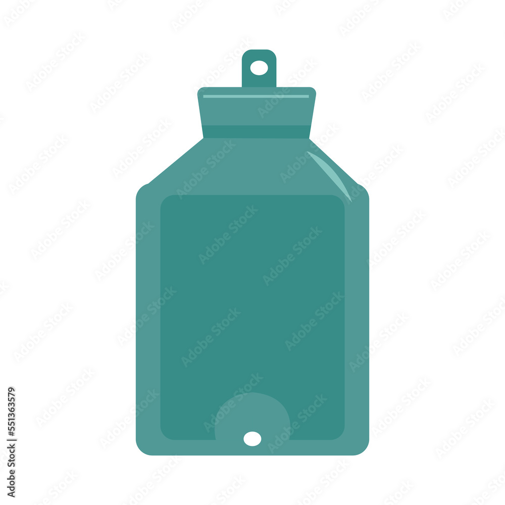 Obraz premium Hot Water Bottle, pain relief, hot and cold therapy. Hot or cold therapy and feet warmer. Vector body warmer cartoon illustration isolated on white background