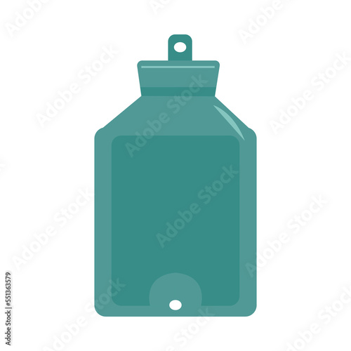 Hot Water Bottle, pain relief, hot and cold therapy. Hot or cold therapy and feet warmer. Vector body warmer cartoon illustration isolated on white background