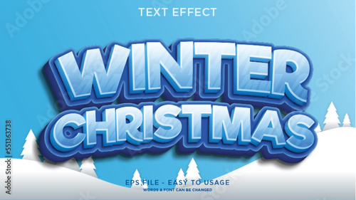 Winter christmas 3d text effect 