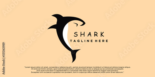 Shark icon logo design template Premium Vector