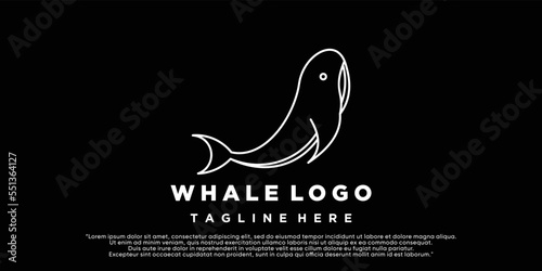 Whale icon logo design template Premium Vector