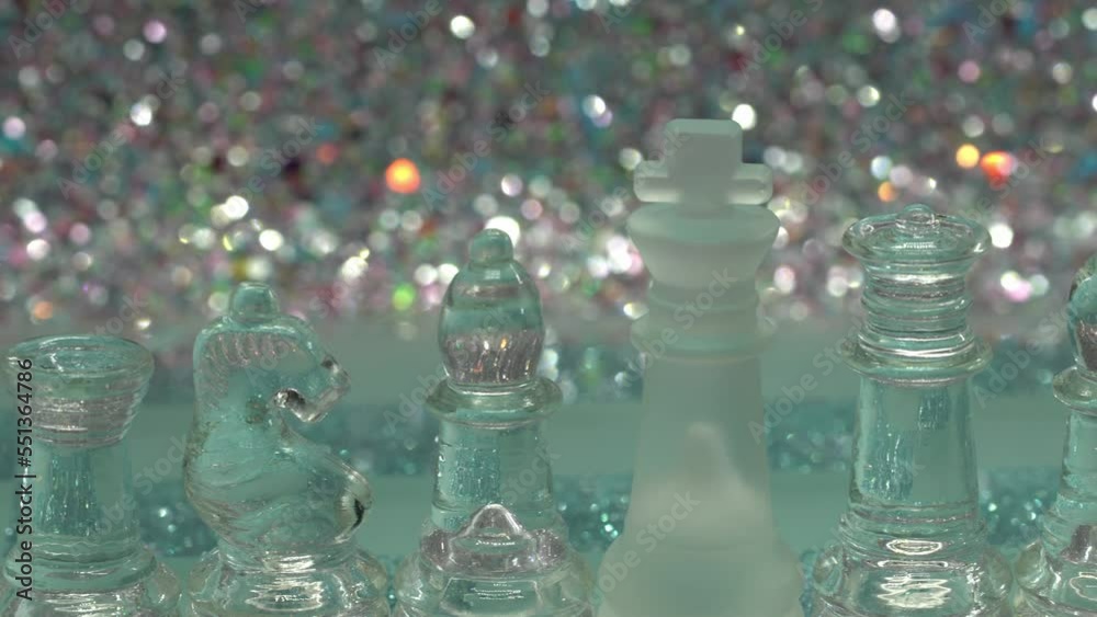 Glass chess pieces with background Glass chess pieces with background