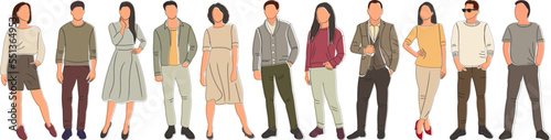 people set sketch ,contour isolated vector