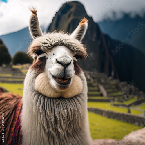 Happy Lama in south america