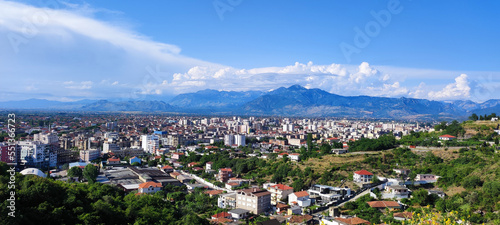 Panoramic view of Shkoder, Albania photo