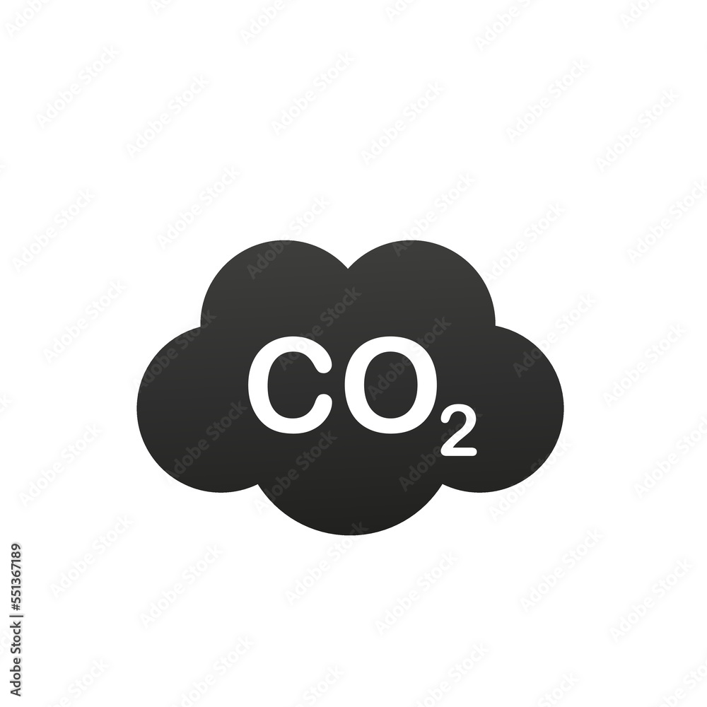 co2, carbon dioxide emissions icon on a white background. Vector illustration