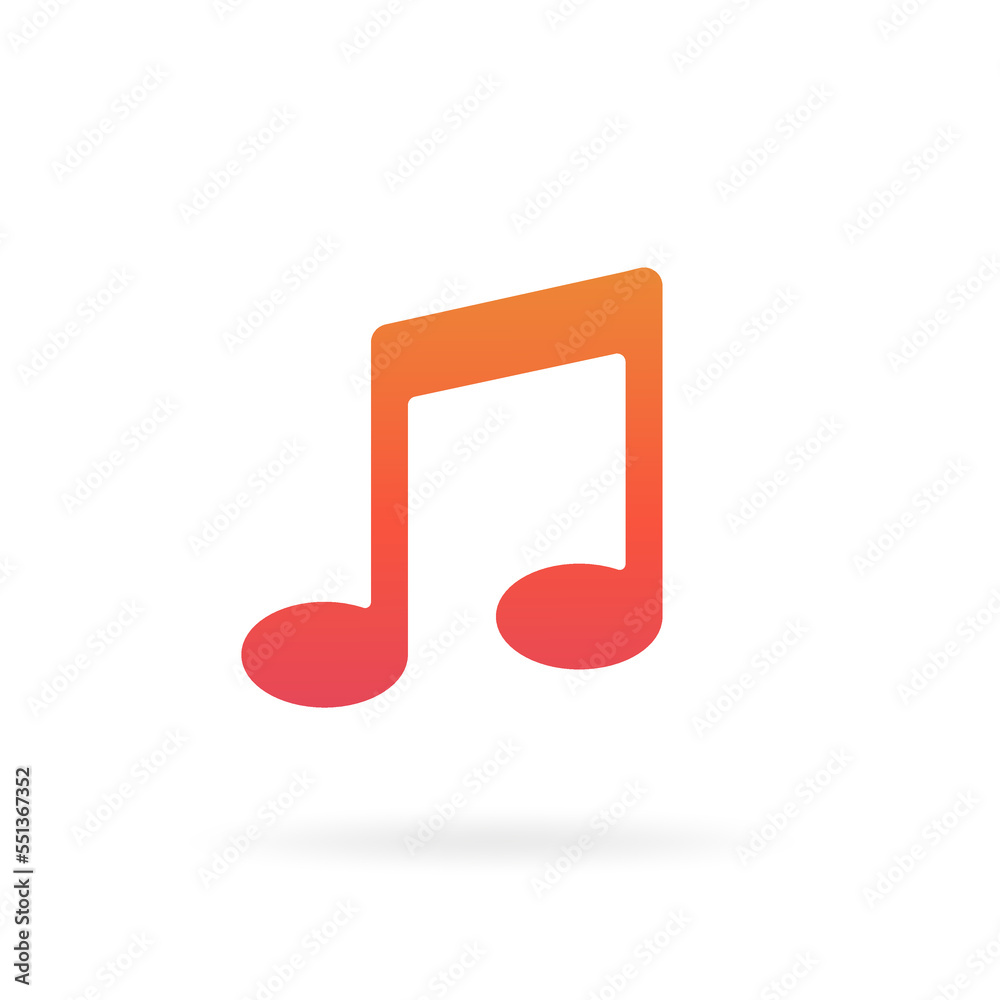 Music icon in trendy flat style. Note symbol for your web site, logo, app, UI design. Vector illustration
