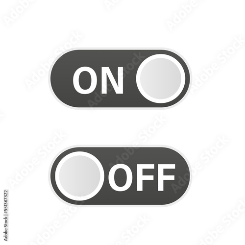 Button on and off template of the user interface of modern devices. Vector illustration