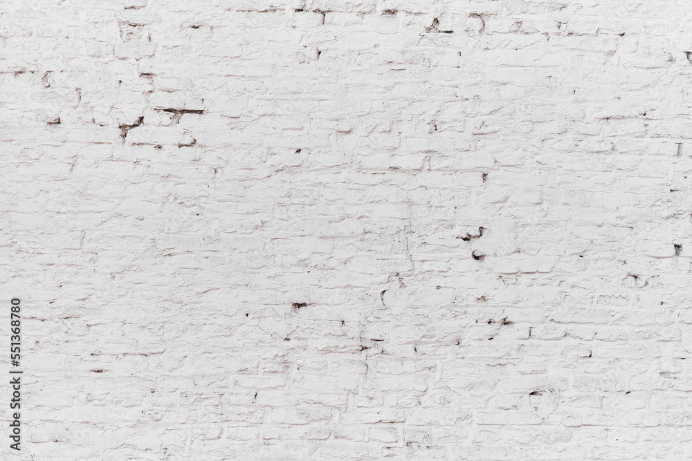 Obraz premium Painted white brick wall surface background