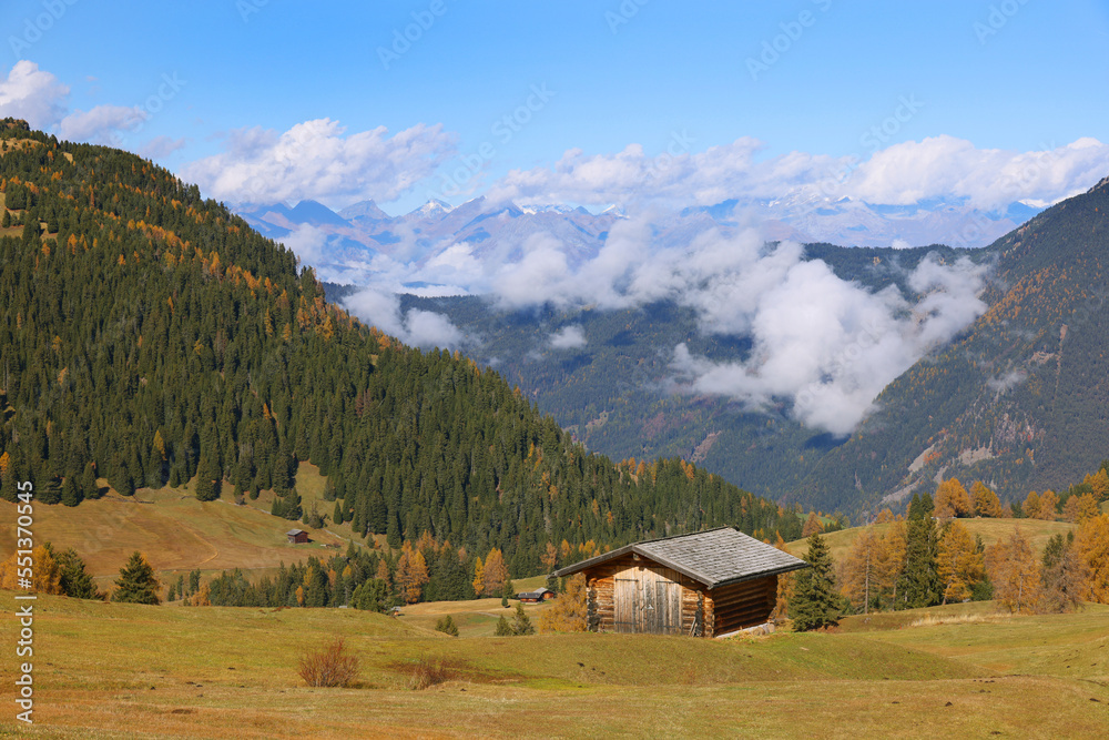 Italian Dolomiti Alps. Seiser Alm or Alpe di Siusi location, Bolzano province, South Tyrol, Italy, Europe