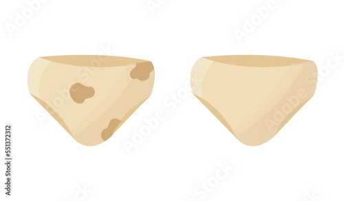 Set of underwear dirty and clean in beige color. Men and women underwear concept.