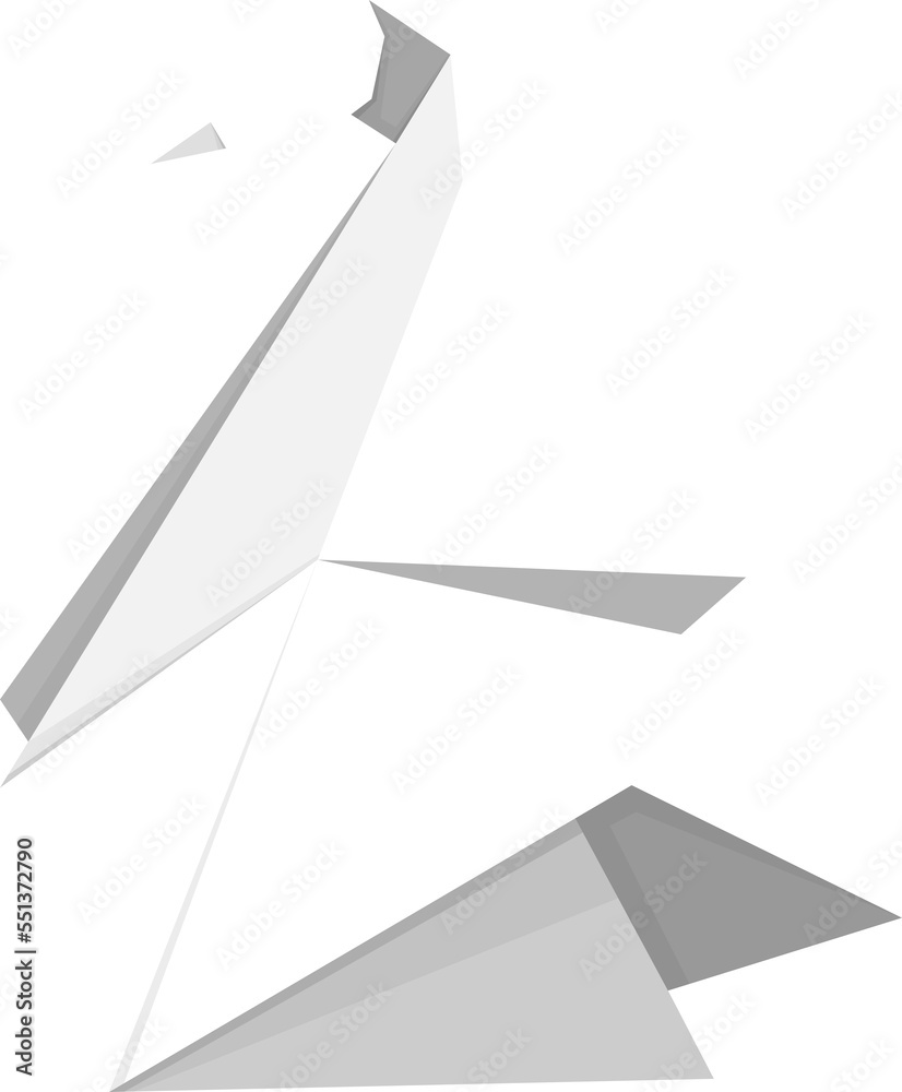 Origami bird swan made of paper vector