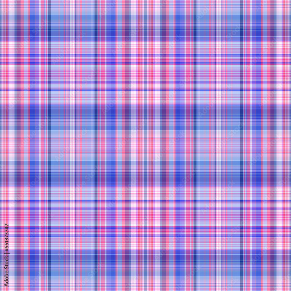 Nautical gingham in coastal beach house check fabric tile. Seamless red blue white sailor flannel textile tartan repeat swatch.