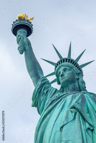 Famous Statue of Liberty in United States of America. Vertically. 