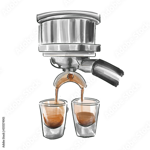 Coffee brewing concept illustration