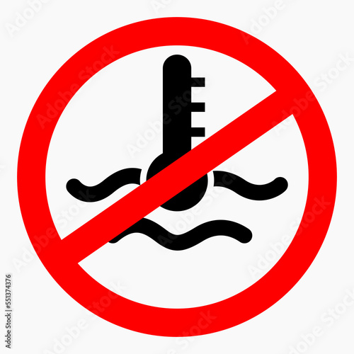 No temperature. Cold. Do not heat. Heating prohibited. Vector icon.