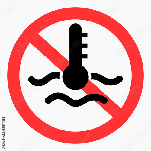 No temperature. Cold. Do not heat. Heating prohibited. Vector icon.