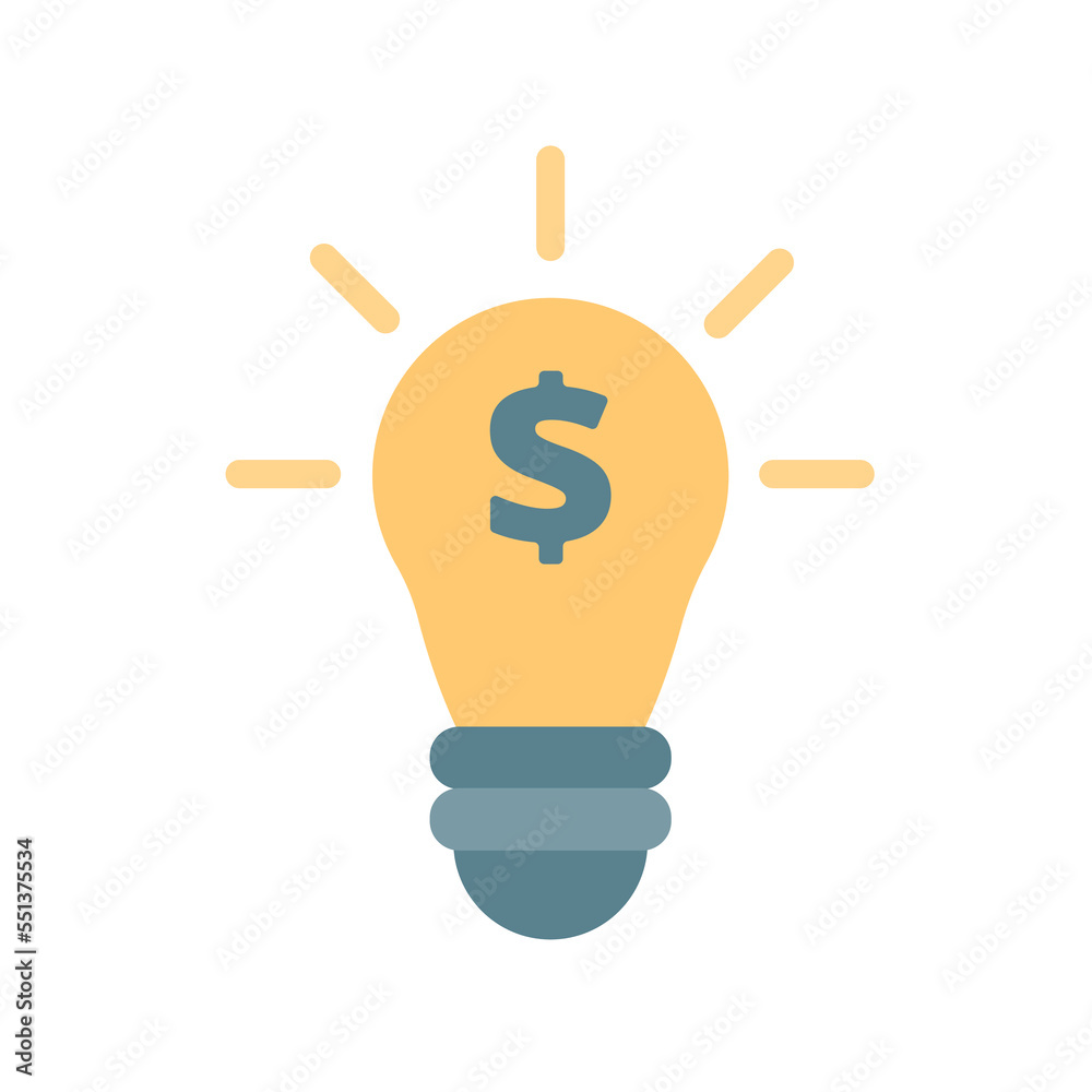 Light bulb with dollar symbol, business concept. Vector illustration Light bulb with dollar symbol, business concept. Vector illustration